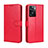 Custodia Portafoglio In Pelle Cover con Supporto BY5 per Oppo A77s Rosso