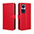 Custodia Portafoglio In Pelle Cover con Supporto BY5 per Oppo Reno10 Pro 5G Rosso
