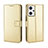 Custodia Portafoglio In Pelle Cover con Supporto BY5 per Oppo Reno7 A Oro