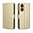 Custodia Portafoglio In Pelle Cover con Supporto BY5 per Oppo Reno8 T 4G Oro