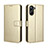 Custodia Portafoglio In Pelle Cover con Supporto BY5 per Realme 10 Pro 5G Oro