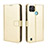 Custodia Portafoglio In Pelle Cover con Supporto BY5 per Realme C25Y India Oro