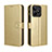 Custodia Portafoglio In Pelle Cover con Supporto BY5 per Realme C67 Oro