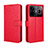 Custodia Portafoglio In Pelle Cover con Supporto BY5 per Realme GT Neo6 5G Rosso