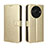 Custodia Portafoglio In Pelle Cover con Supporto BY5 per Sharp Aquos R8 Pro Oro