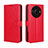 Custodia Portafoglio In Pelle Cover con Supporto BY5 per Sharp Aquos R8 Pro Rosso