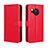 Custodia Portafoglio In Pelle Cover con Supporto BY5 per Sharp Aquos R8 Rosso