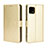 Custodia Portafoglio In Pelle Cover con Supporto BY5 per Sharp Aquos Sense4 Lite Oro