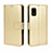 Custodia Portafoglio In Pelle Cover con Supporto BY5 per Sharp Aquos wish Oro