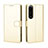 Custodia Portafoglio In Pelle Cover con Supporto BY5 per Sony Xperia 1 IV SO-51C Oro