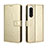 Custodia Portafoglio In Pelle Cover con Supporto BY5 per Sony Xperia 5 IV Oro