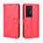 Custodia Portafoglio In Pelle Cover con Supporto BY5 per Vivo X70 Pro+ Plus 5G Rosso