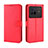 Custodia Portafoglio In Pelle Cover con Supporto BY5 per Vivo X80 5G Rosso