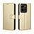 Custodia Portafoglio In Pelle Cover con Supporto BY5 per Vivo X80 Lite 5G Oro