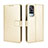 Custodia Portafoglio In Pelle Cover con Supporto BY5 per Vivo Y53s 4G Oro