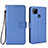 Custodia Portafoglio In Pelle Cover con Supporto BY6 per Xiaomi POCO C3 Blu