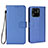 Custodia Portafoglio In Pelle Cover con Supporto BY6 per Xiaomi Redmi 10 India Blu