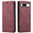 Custodia Portafoglio In Pelle Cover con Supporto C01S per Google Pixel 8 5G Rosso Rosa