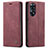 Custodia Portafoglio In Pelle Cover con Supporto C01S per Oppo Reno8 T 4G Rosso Rosa