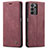 Custodia Portafoglio In Pelle Cover con Supporto C01S per Samsung Galaxy A23 4G Rosso Rosa