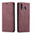 Custodia Portafoglio In Pelle Cover con Supporto C01S per Samsung Galaxy A40s Rosso Rosa