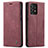 Custodia Portafoglio In Pelle Cover con Supporto C01S per Samsung Galaxy A72 4G Rosso Rosa