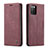 Custodia Portafoglio In Pelle Cover con Supporto C01S per Samsung Galaxy M02s Rosso Rosa