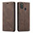 Custodia Portafoglio In Pelle Cover con Supporto C01S per Samsung Galaxy M30s Marrone