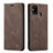 Custodia Portafoglio In Pelle Cover con Supporto C01S per Samsung Galaxy M31 Prime Edition Marrone