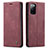 Custodia Portafoglio In Pelle Cover con Supporto C01S per Samsung Galaxy S20 FE 4G Rosso Rosa