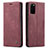 Custodia Portafoglio In Pelle Cover con Supporto C01S per Samsung Galaxy S20 Rosso Rosa