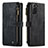 Custodia Portafoglio In Pelle Cover con Supporto C01S per Samsung Galaxy S21 Plus 5G Nero