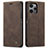 Custodia Portafoglio In Pelle Cover con Supporto C01S per Xiaomi Redmi 12 5G Marrone