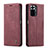 Custodia Portafoglio In Pelle Cover con Supporto C01S per Xiaomi Redmi Note 10 Pro 4G Rosso Rosa