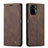 Custodia Portafoglio In Pelle Cover con Supporto C01S per Xiaomi Redmi Note 10S 4G Marrone