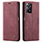 Custodia Portafoglio In Pelle Cover con Supporto C01S per Xiaomi Redmi Note 11 Pro 4G Rosso Rosa