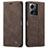 Custodia Portafoglio In Pelle Cover con Supporto C01S per Xiaomi Redmi Note 12 4G Marrone