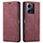 Custodia Portafoglio In Pelle Cover con Supporto C01S per Xiaomi Redmi Note 12 4G Rosso Rosa