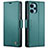 Custodia Portafoglio In Pelle Cover con Supporto C01S per Xiaomi Redmi Note 12 Turbo 5G Verde