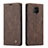 Custodia Portafoglio In Pelle Cover con Supporto C01S per Xiaomi Redmi Note 9S Marrone