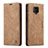 Custodia Portafoglio In Pelle Cover con Supporto C01S per Xiaomi Redmi Note 9S Marrone Chiaro