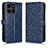 Custodia Portafoglio In Pelle Cover con Supporto C01X per Huawei Honor X6a Blu