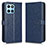 Custodia Portafoglio In Pelle Cover con Supporto C01X per Huawei Honor X6S Blu