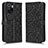 Custodia Portafoglio In Pelle Cover con Supporto C01X per Huawei P60 Art Nero