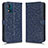 Custodia Portafoglio In Pelle Cover con Supporto C01X per Motorola Moto E13 Blu