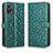 Custodia Portafoglio In Pelle Cover con Supporto C01X per Motorola Moto E22 Verde