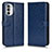 Custodia Portafoglio In Pelle Cover con Supporto C01X per Motorola MOTO G52 Blu