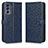 Custodia Portafoglio In Pelle Cover con Supporto C01X per Motorola Moto G62 5G Blu