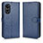 Custodia Portafoglio In Pelle Cover con Supporto C01X per Oppo A1 5G Blu