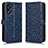 Custodia Portafoglio In Pelle Cover con Supporto C01X per Oppo A18 Blu